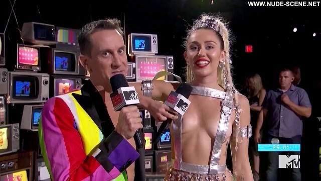 Miley Cyrus Mtv Video Music Awards Pre Show Celebrity Breasts Nipples